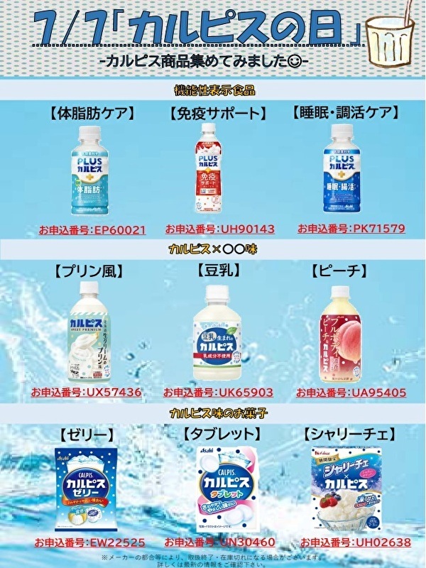 カルピスの日　※更新用